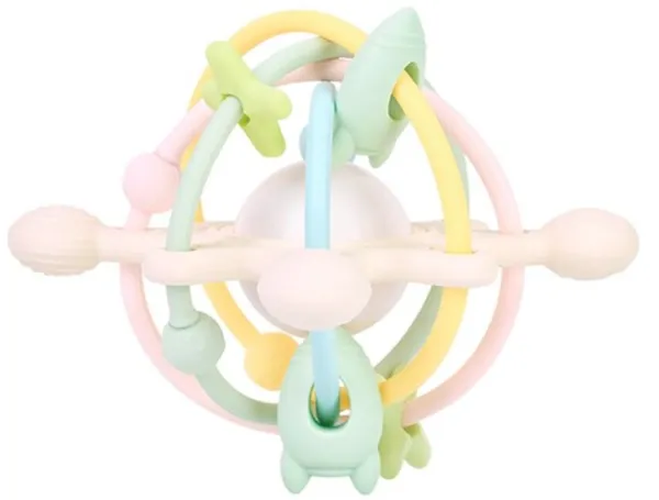 Multi toy silikonilelu helistinpallolla Pastel