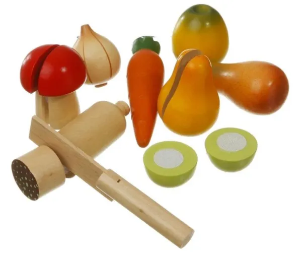 Hedelmiä ja vihanneksia puusta tarranauhalla FSC�ae